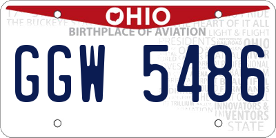 OH license plate GGW5486