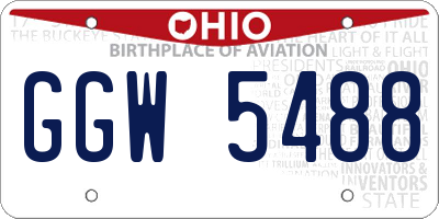 OH license plate GGW5488