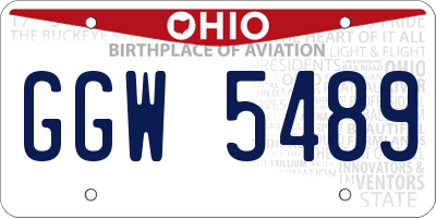 OH license plate GGW5489