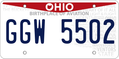 OH license plate GGW5502