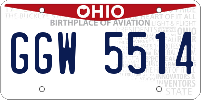 OH license plate GGW5514