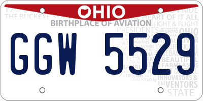 OH license plate GGW5529
