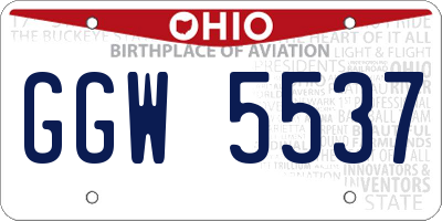 OH license plate GGW5537