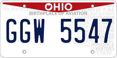 OH license plate GGW5547