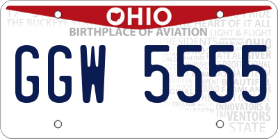 OH license plate GGW5555