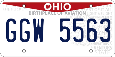 OH license plate GGW5563