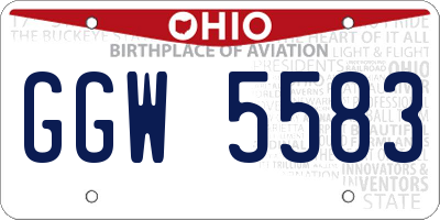 OH license plate GGW5583