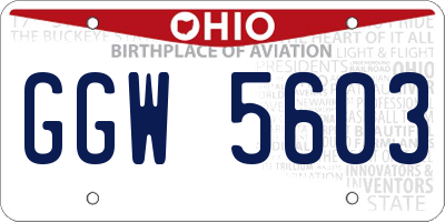 OH license plate GGW5603