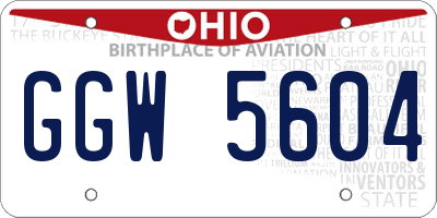 OH license plate GGW5604