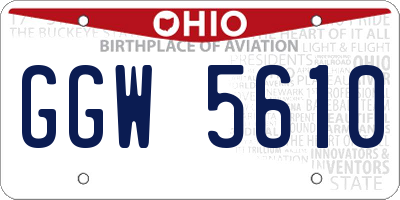 OH license plate GGW5610