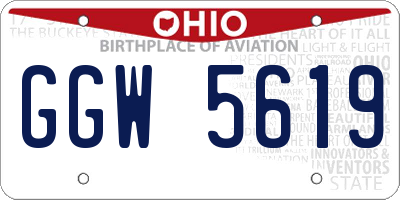 OH license plate GGW5619