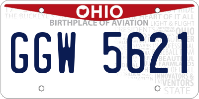 OH license plate GGW5621