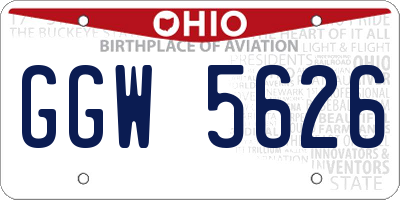 OH license plate GGW5626