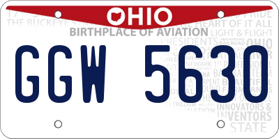 OH license plate GGW5630