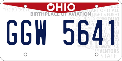 OH license plate GGW5641