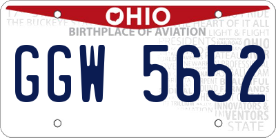 OH license plate GGW5652