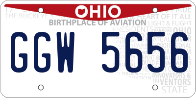 OH license plate GGW5656