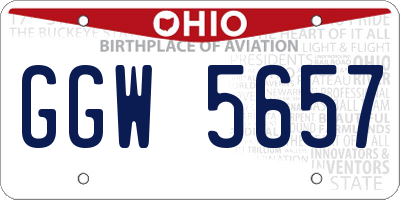 OH license plate GGW5657