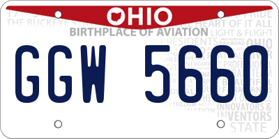 OH license plate GGW5660