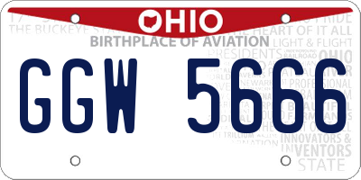 OH license plate GGW5666