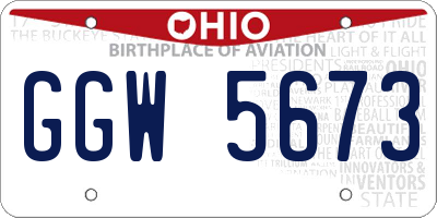 OH license plate GGW5673