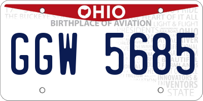 OH license plate GGW5685