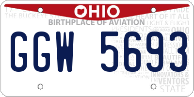 OH license plate GGW5693