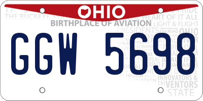 OH license plate GGW5698