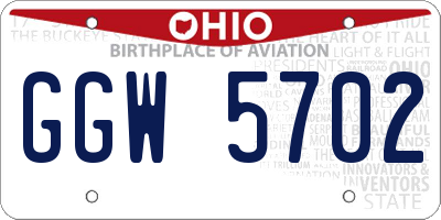 OH license plate GGW5702