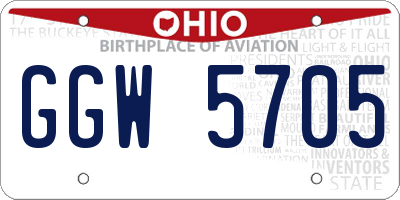 OH license plate GGW5705