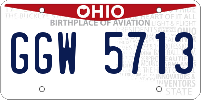 OH license plate GGW5713