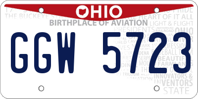 OH license plate GGW5723