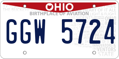 OH license plate GGW5724