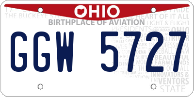 OH license plate GGW5727