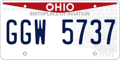 OH license plate GGW5737