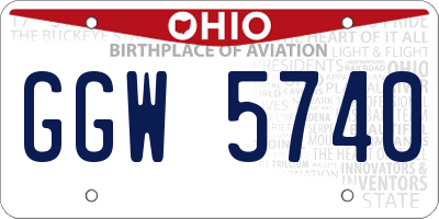 OH license plate GGW5740