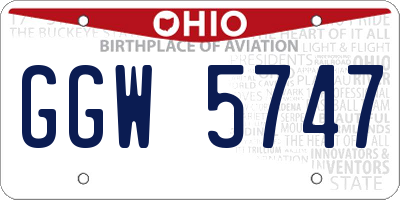 OH license plate GGW5747