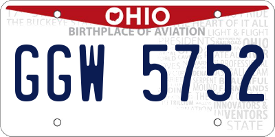 OH license plate GGW5752