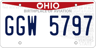 OH license plate GGW5797