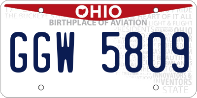 OH license plate GGW5809