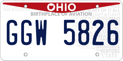 OH license plate GGW5826