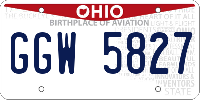 OH license plate GGW5827