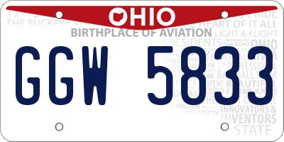 OH license plate GGW5833