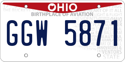 OH license plate GGW5871