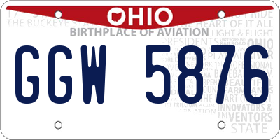 OH license plate GGW5876