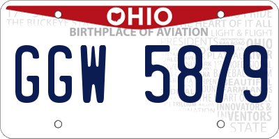 OH license plate GGW5879