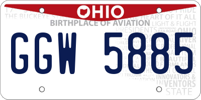 OH license plate GGW5885