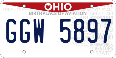 OH license plate GGW5897
