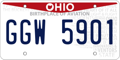 OH license plate GGW5901