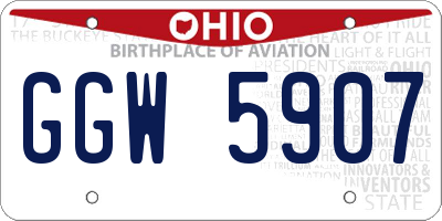 OH license plate GGW5907